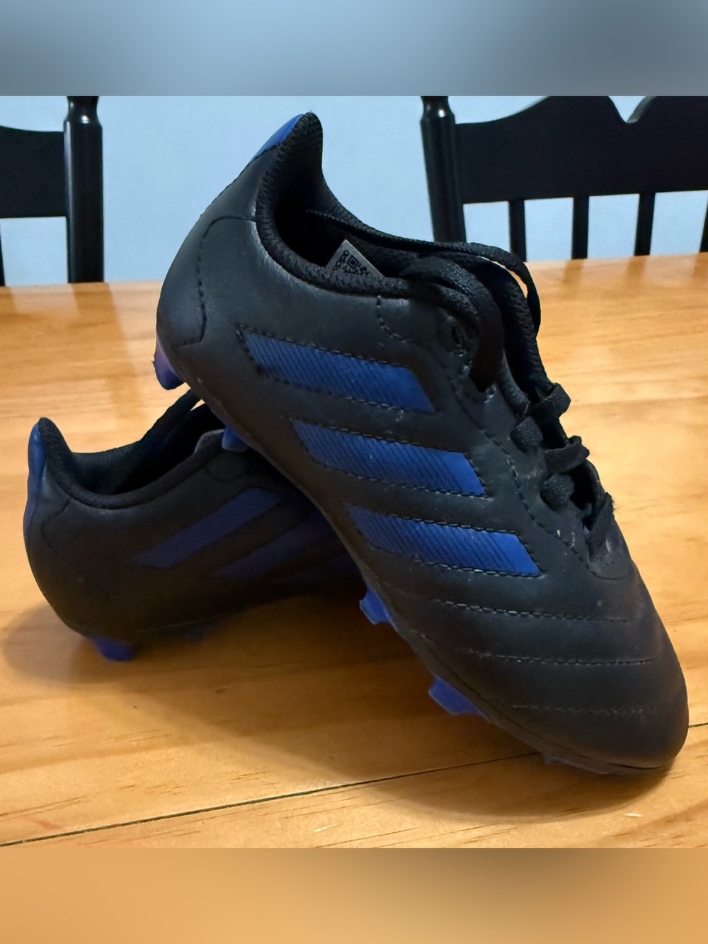 adidas Kids Black and Blue Soccer Cleats - Youth Firm Ground